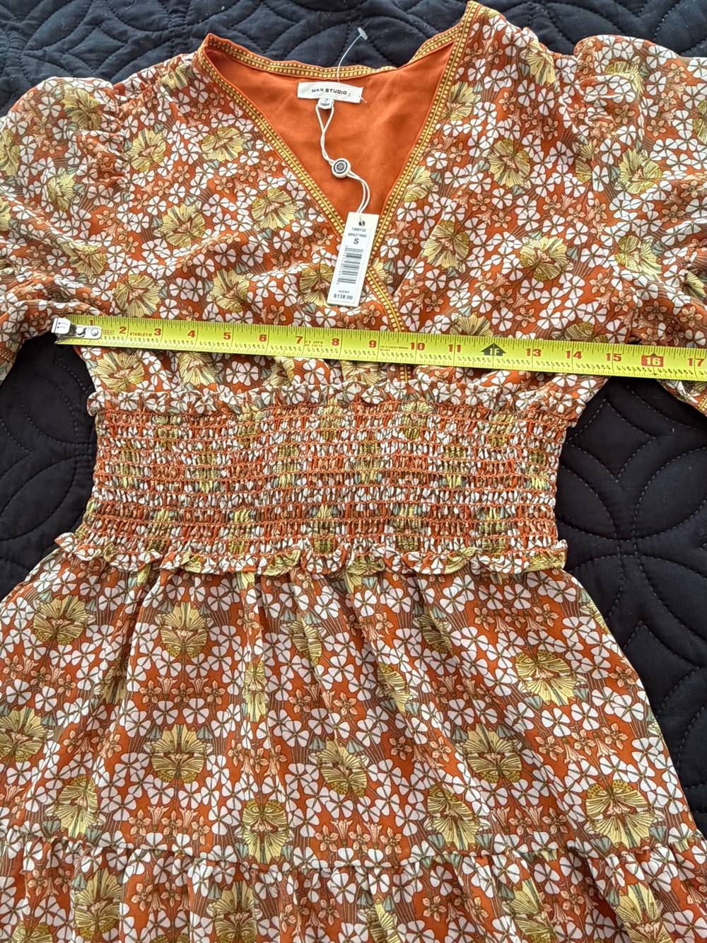Max Studio Orange Floral Border-Print Dress - Picture 4 of 7
